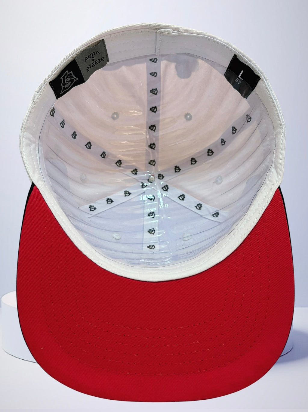 AURA $ STEEZE – Signature Logo Snapback (White/Black)