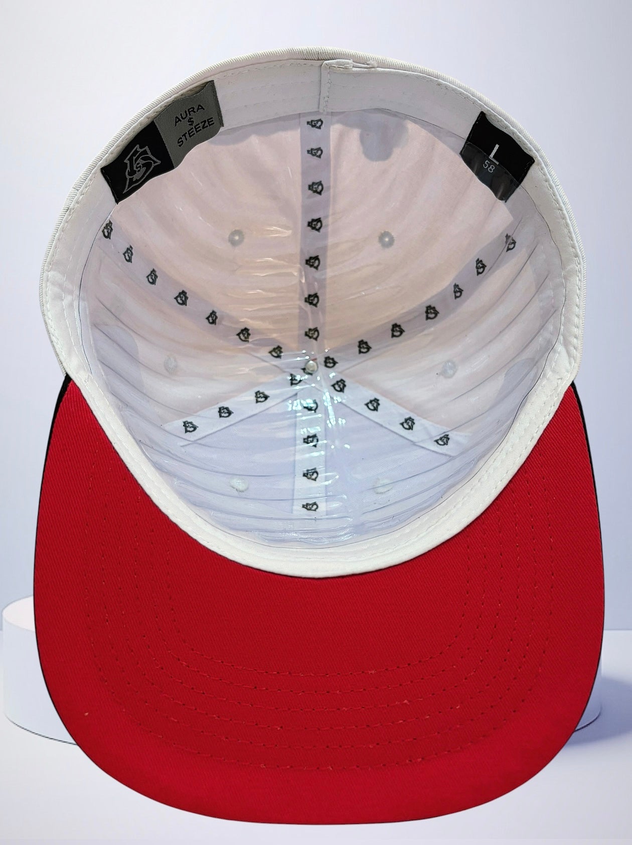 AURA $ STEEZE – Signature Logo Snapback (White/Black)
