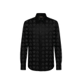 Aura and Steeze Black shirt with star ans aura and steeze pattern on a white background