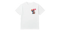 aura and steeze White t-shirt with graphic design and 'AURA' text on a white background