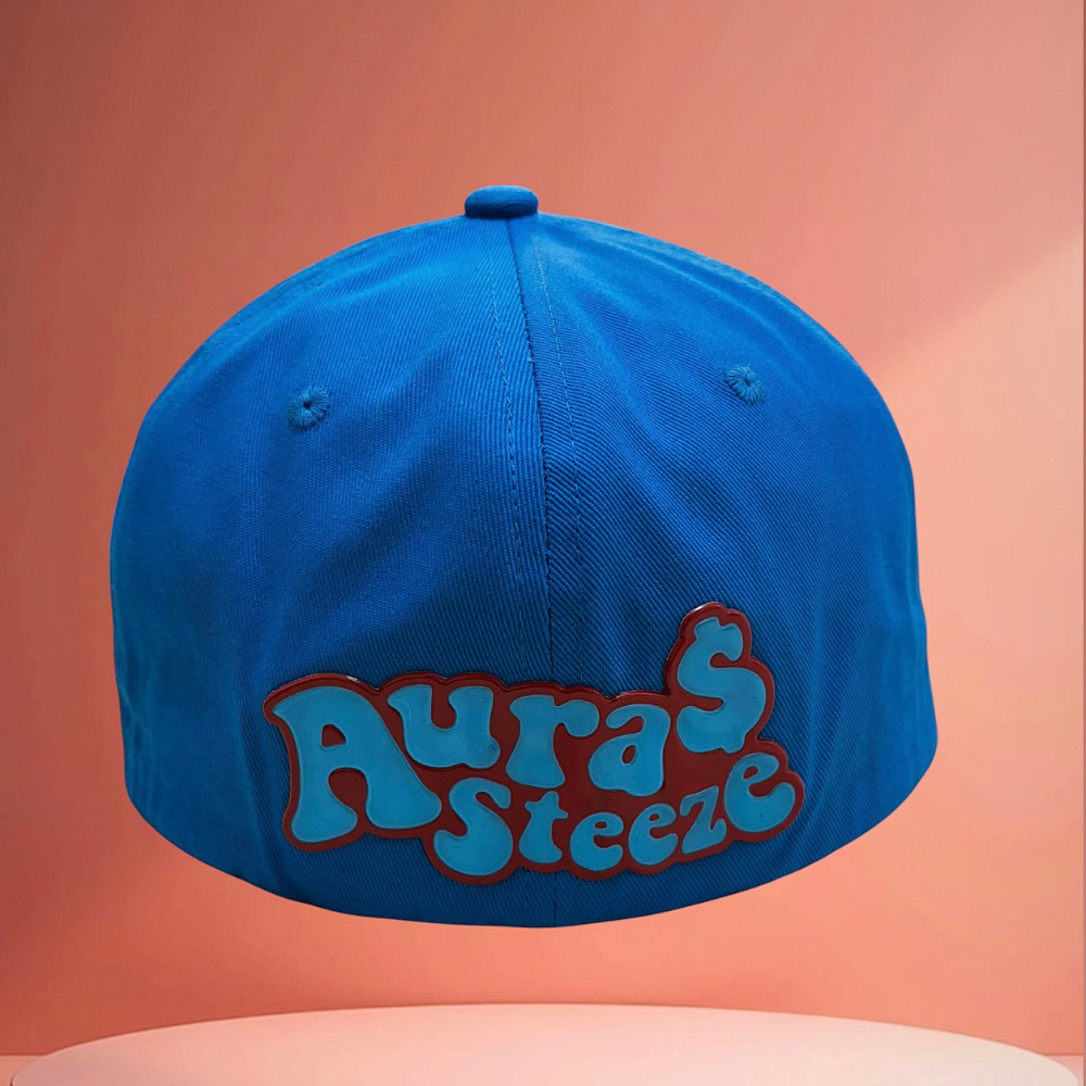 AURA $ STEEZE – “Split” Signature Snapback  Blue Fire. Orange Desire